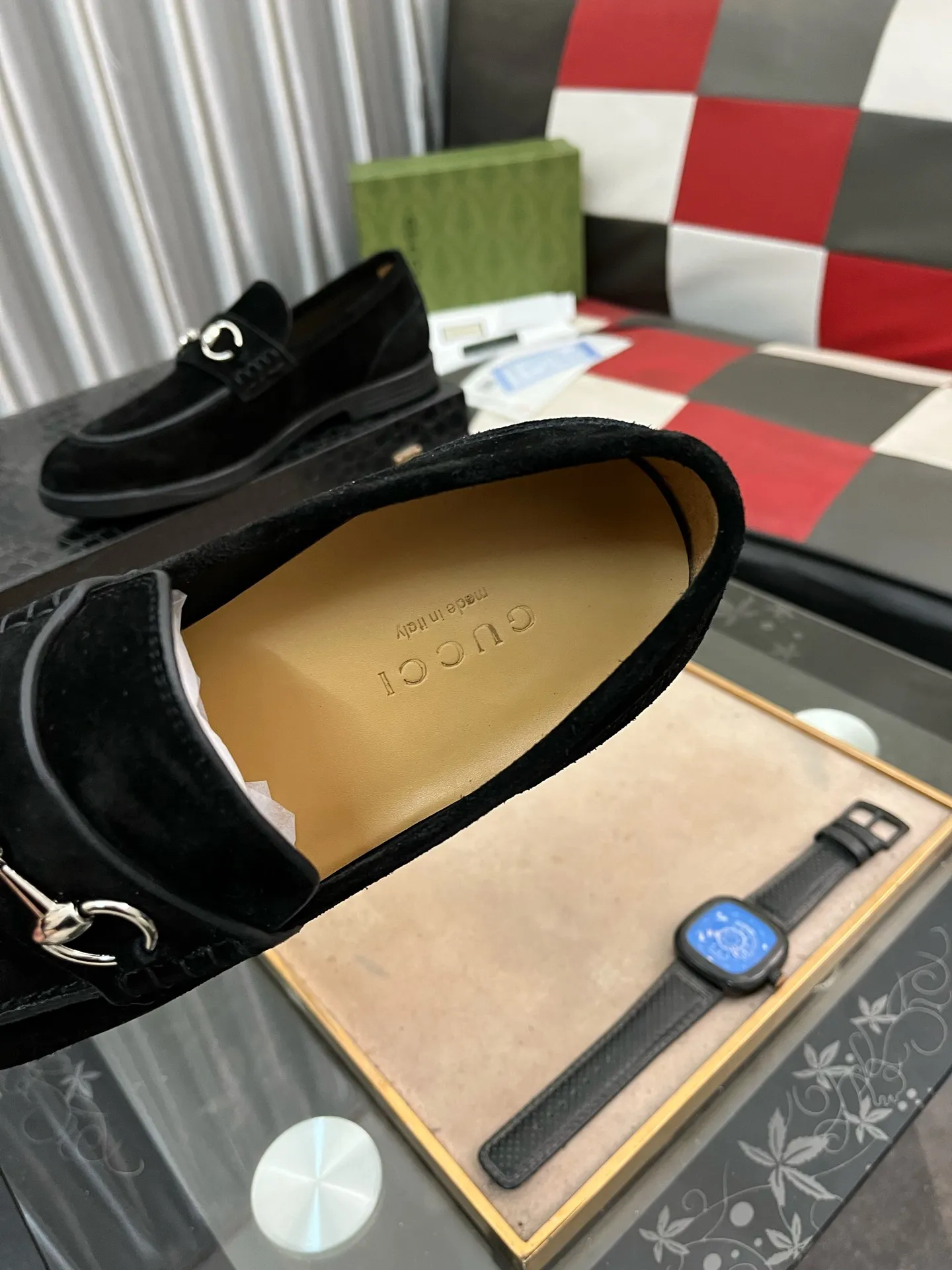 Men's shoes 💰540⌚️⌚️【GUCCi】Original frosted calfskin, water-dyed cowhide lining, original outsole, men's and women's fashion, formal casual leather shoes, slip-on men's and women's shoes series, young fashion, European and American trends, British style, casual matching, comfortable feet, standard code: men's code 38-444️⃣colors available